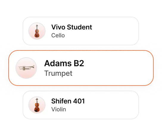 Instruments of the association in the Orchesi app
